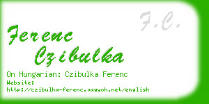 ferenc czibulka business card